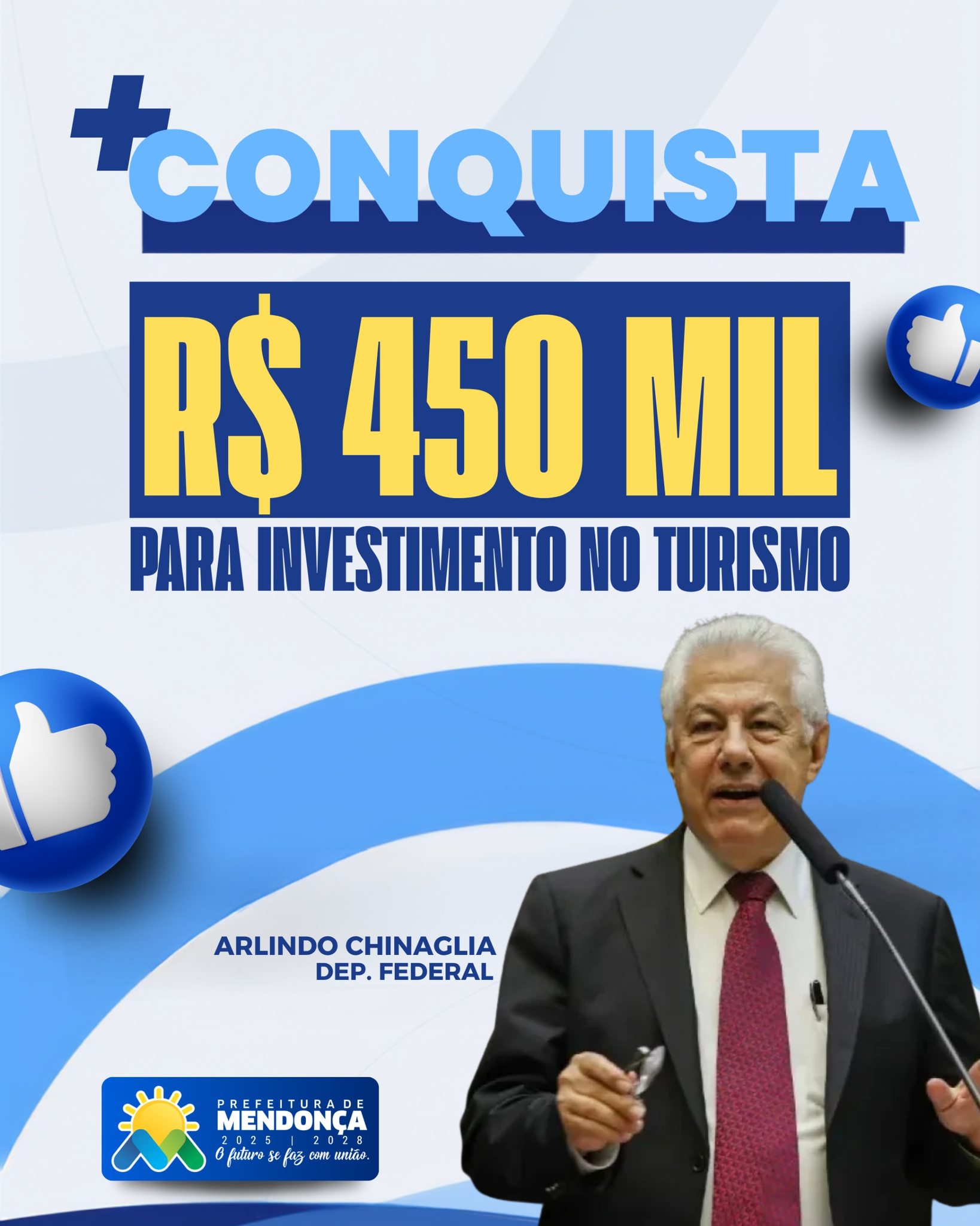 Deputado Federal Arlindo Chinaglia destina R$ 450 mil para o Turismo